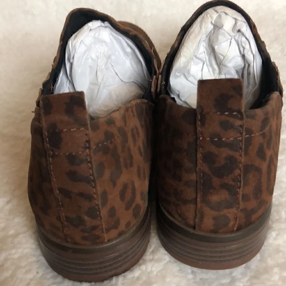 Clarks studded slip on booties-Trish Bell Leopard size 7